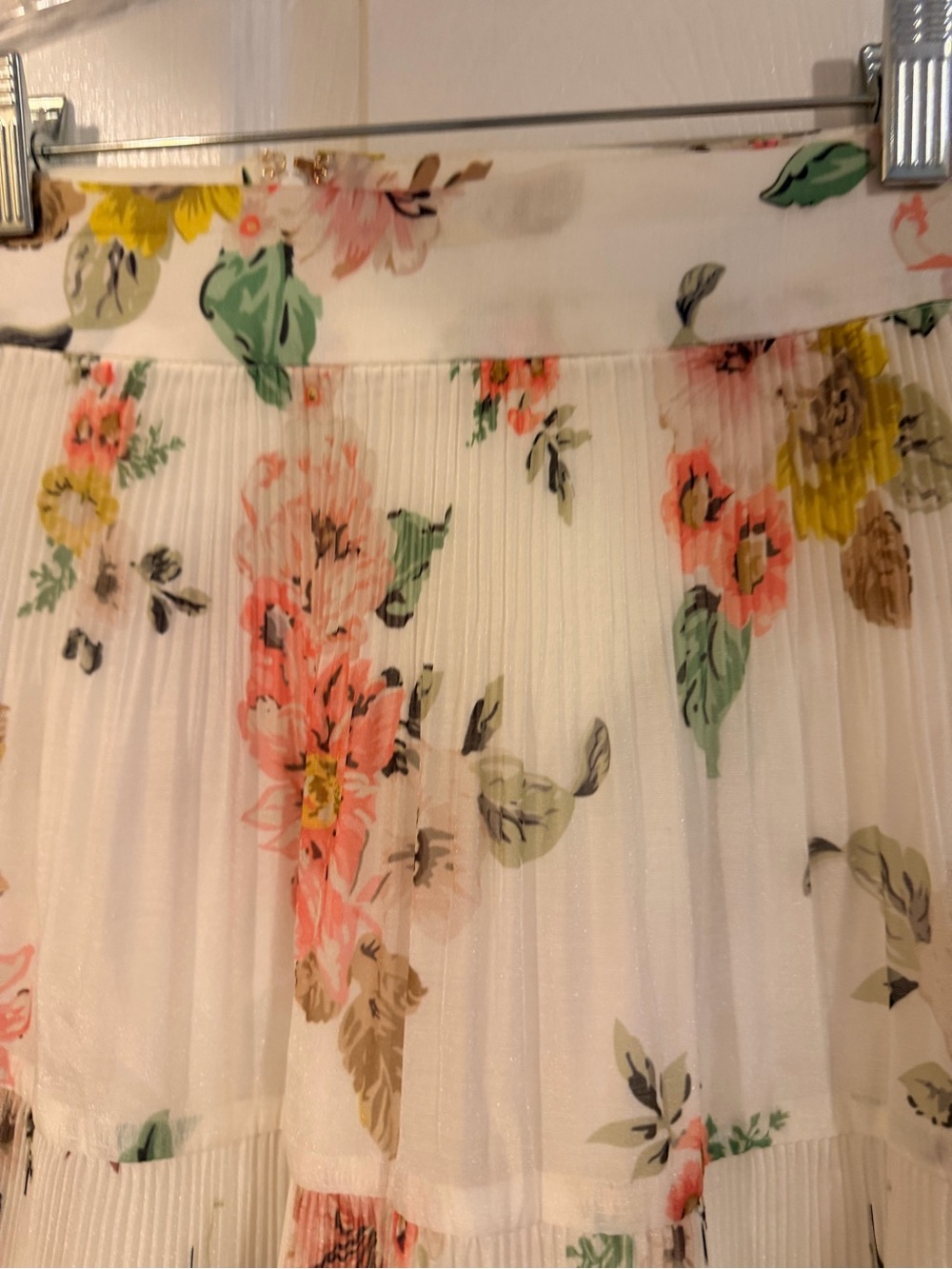 Zimmermann White Floral Maxi Skirt with Pink and Yellow Blooms - Picture 9 of 12